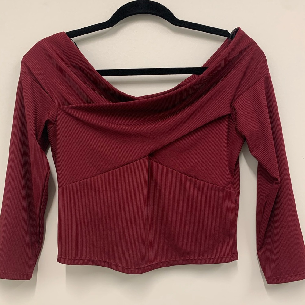 Off shoulder crisscross top
